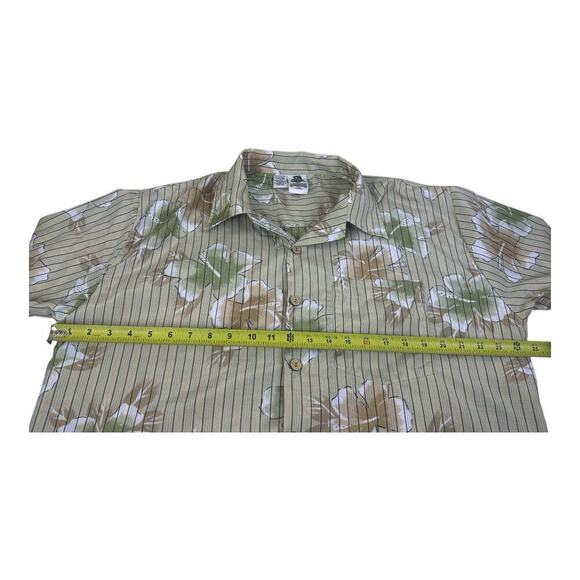 Kennington California Mens Hawaiian Shirt Large Tan Floral Camp Club Vintage - Picture 9 of 11